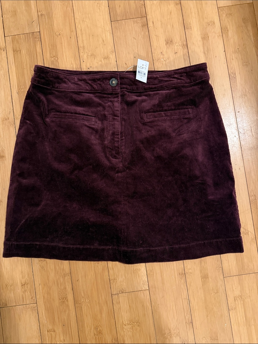LOFT Sz 14 Plum Corduroy Mini Skirt